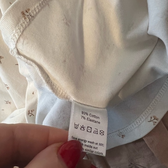 Lovely Little Short Sleeve Dress Tan Blossom Floral 36 Months 3T Cotton - Picture 5 of 5